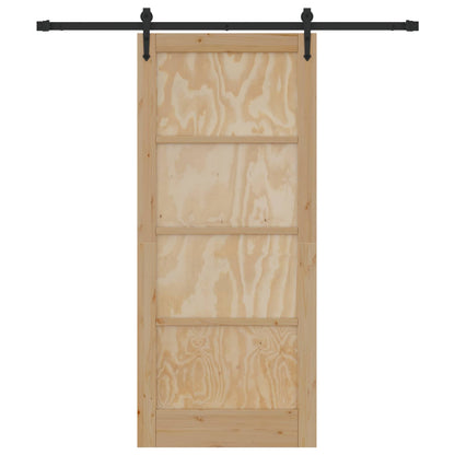 Porta scorrevole ORKDAL Naturale e Nero 86 x 198,5 cm | homemem39