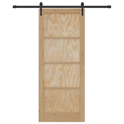 Porta scorrevole ORKDAL Naturale e Nero 86 x 211 cm | homemem39