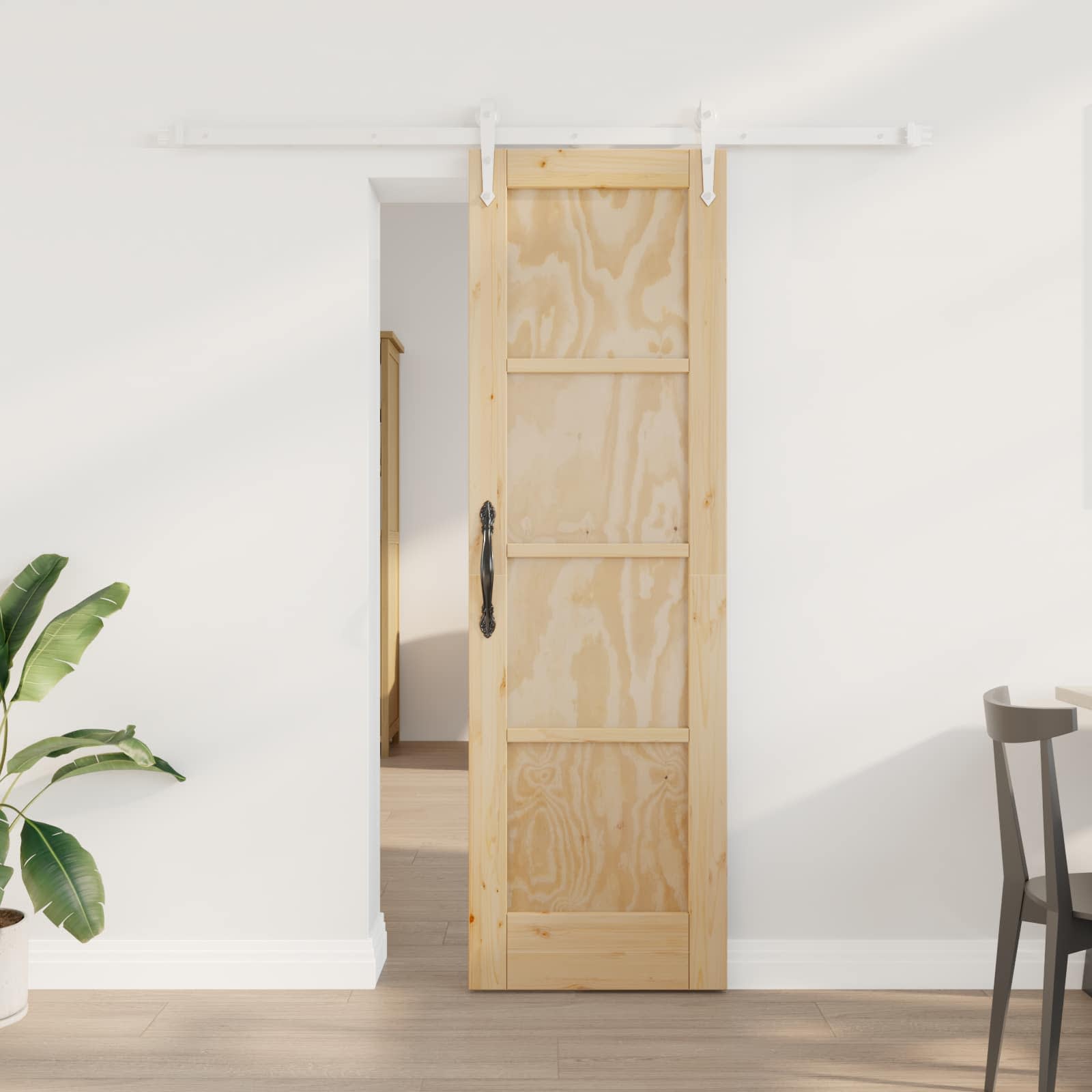 Porta scorrevole ORKDAL Naturale e Bianco 61 x 198,5 cm | homemem39