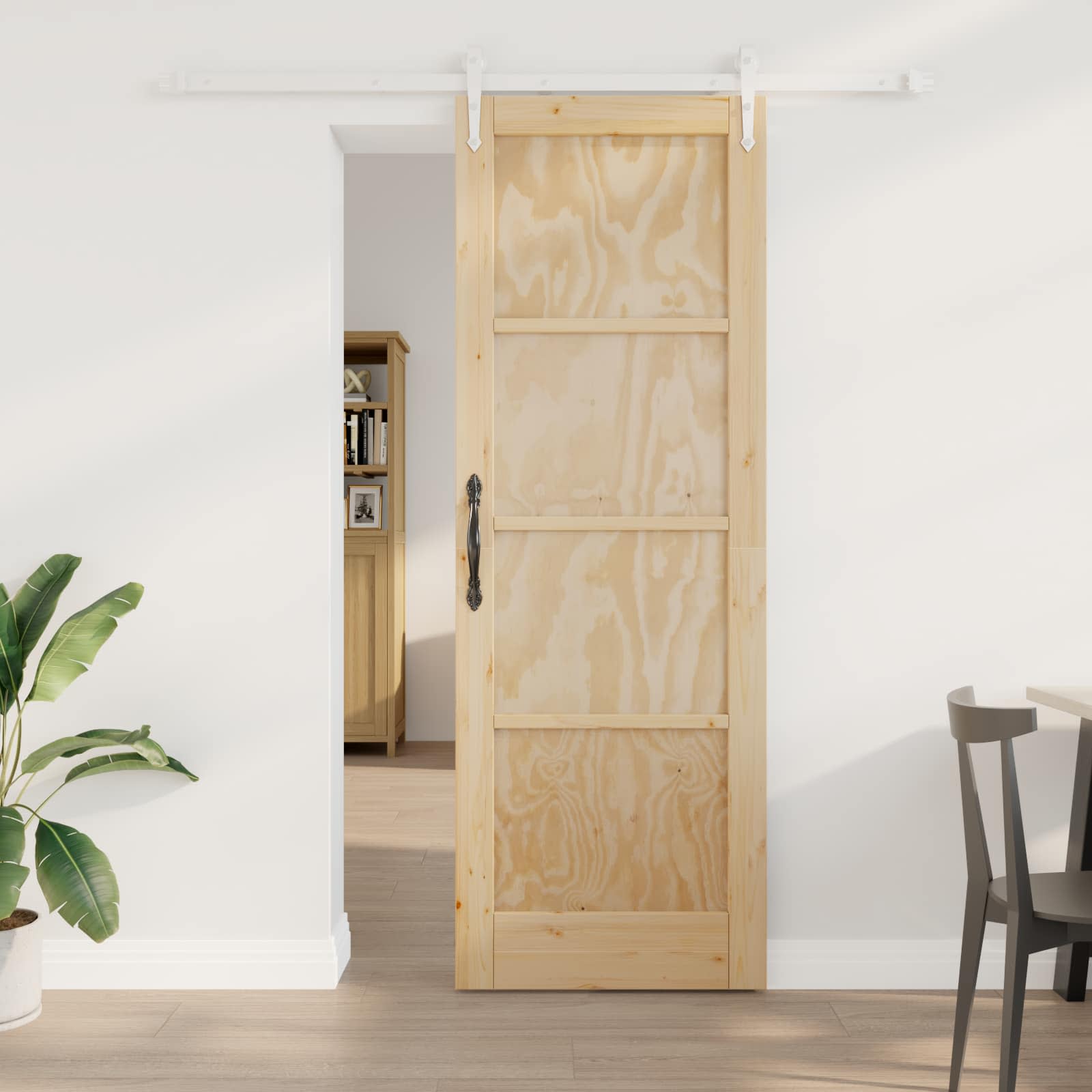 Porta scorrevole ORKDAL Naturale e Bianco 73,5 x 211 cm | homemem39