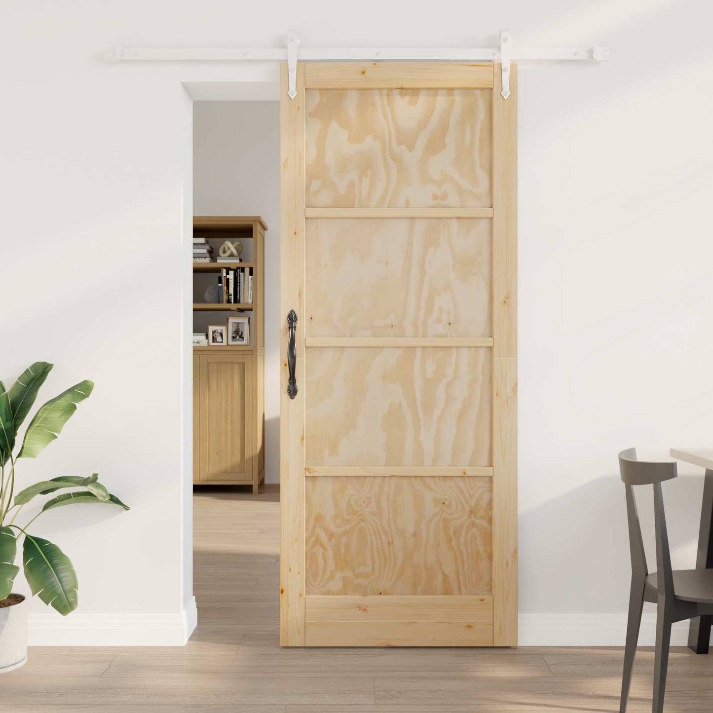 Porta scorrevole ORKDAL Naturale e Bianco 86 x 211 cm | homemem39