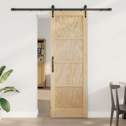 Porta scorrevole ORKDAL Naturale e Nero 73,5 x 211 cm | homemem39