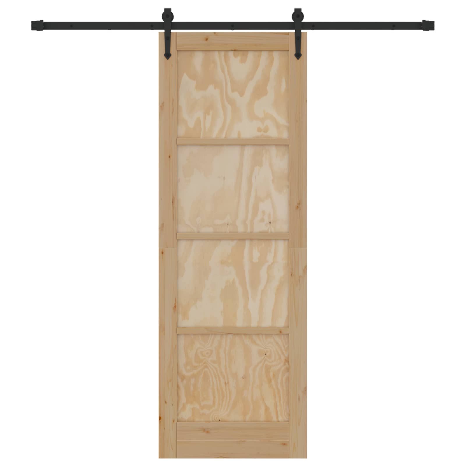 Porta scorrevole ORKDAL Naturale e Nero 73,5 x 211 cm | homemem39