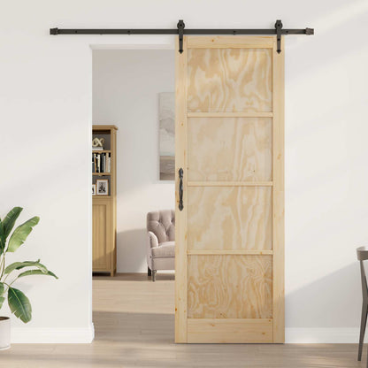 Porta scorrevole ORKDAL Naturale e Nero 83 x 232 cm | homemem39