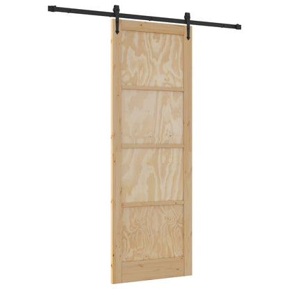 Porta scorrevole ORKDAL Naturale e Nero 83 x 232 cm | homemem39