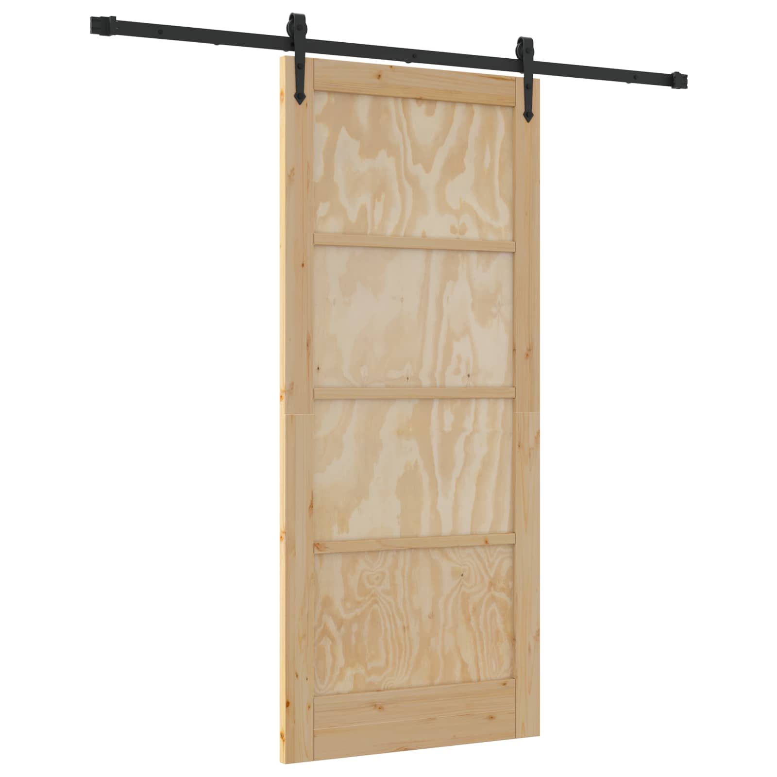 Porta scorrevole ORKDAL Naturale e Nero 86 x 198,5 cm | homemem39