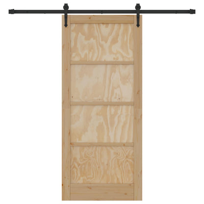 Porta scorrevole ORKDAL Naturale e Nero 86 x 198,5 cm | homemem39