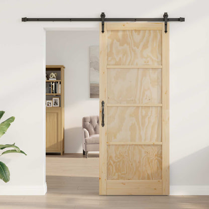 Porta scorrevole ORKDAL Naturale e Nero 86 x 211 cm | homemem39