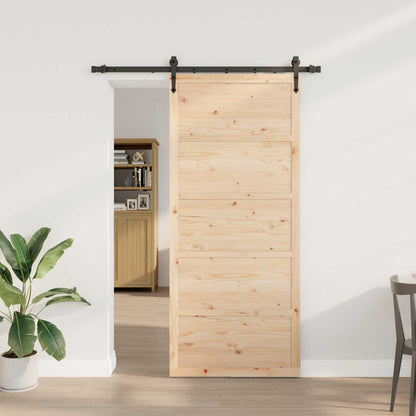 Porta scorrevole Naturale 80 x 208 cm Legno Massello di Pino