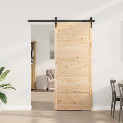 Porta scorrevole Naturale 80 x 208 cm Legno Massello di Pino