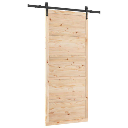 Porta scorrevole Naturale 80 x 208 cm Legno Massello di Pino