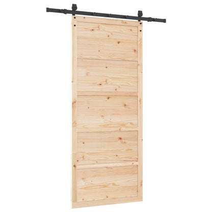 Porta scorrevole Naturale 80 x 208 cm Legno Massello di Pino