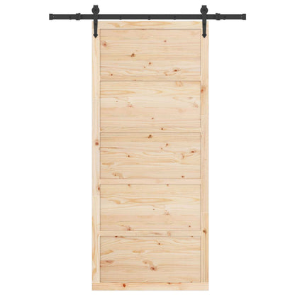 Porta scorrevole Naturale 80 x 208 cm Legno Massello di Pino