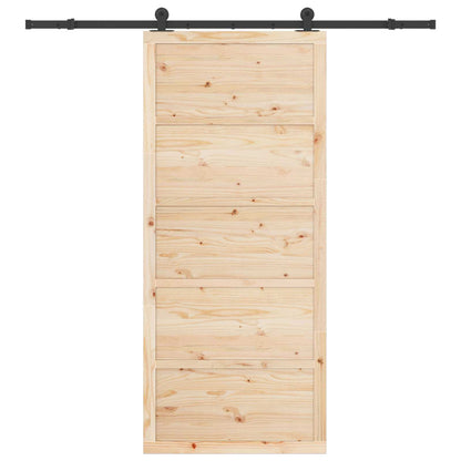 Porta scorrevole Naturale 90 x 208 cm Legno Massello di Pino | homemem39