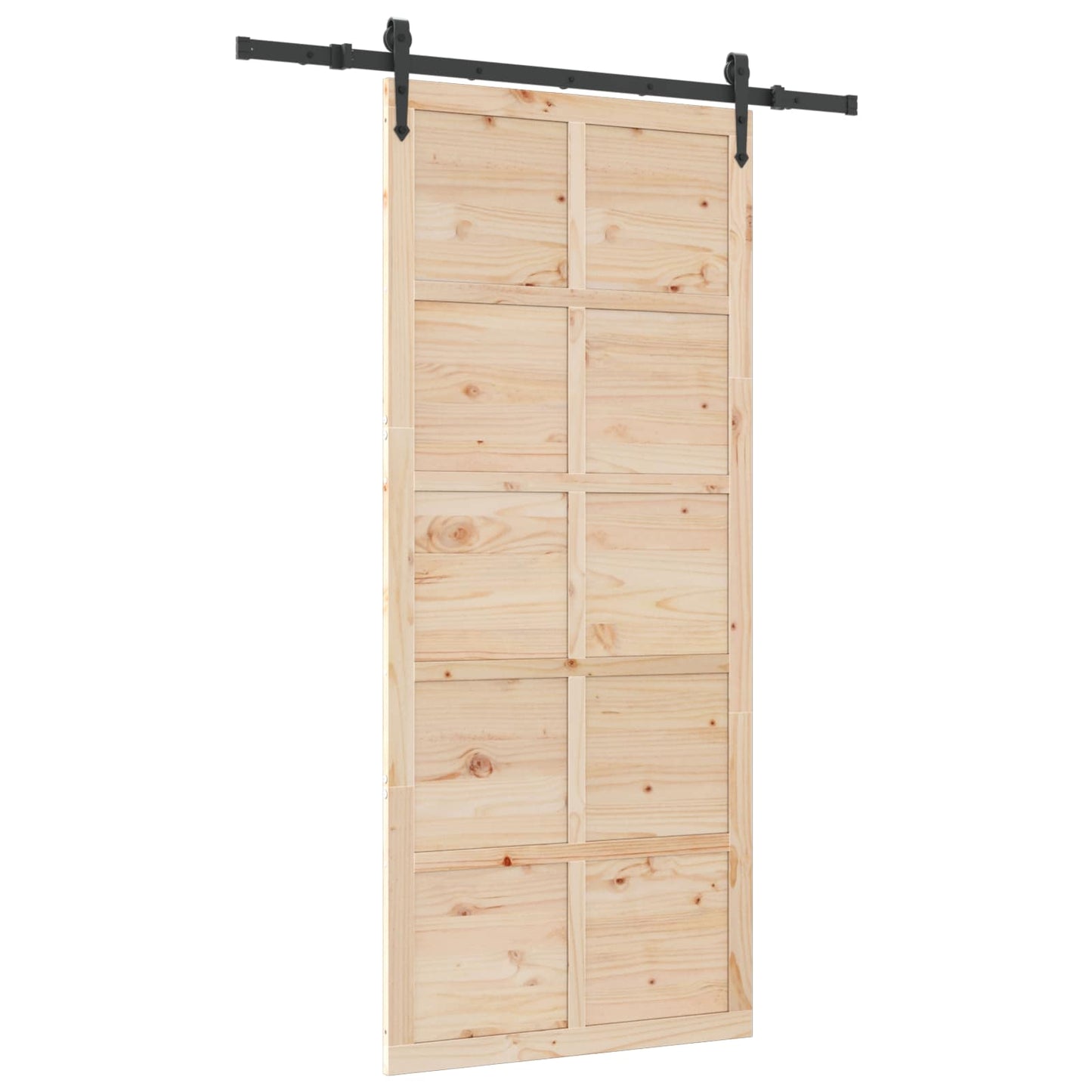 Porta scorrevole Naturale 80 x 208 cm Legno Massello di Pino