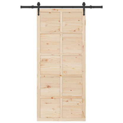 Porta scorrevole Naturale 80 x 208 cm Legno Massello di Pino