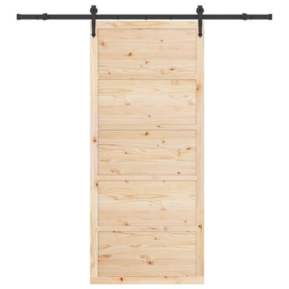 Porta scorrevole Naturale 80 x 208 cm Legno Massello di Pino | homemem39