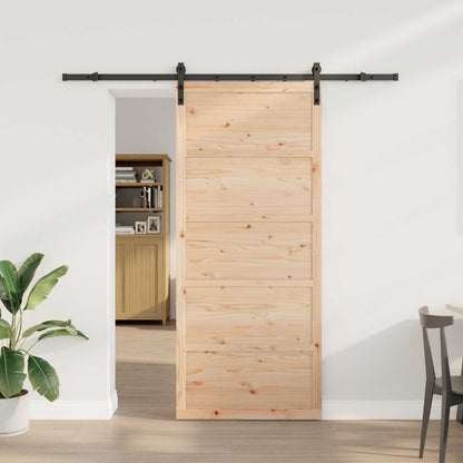 Porta scorrevole Naturale 100 x 208 cm Legno Massello di Pino | homemem39