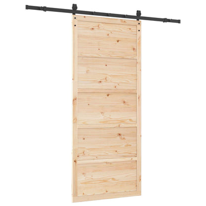 Porta scorrevole Naturale 100 x 208 cm Legno Massello di Pino | homemem39