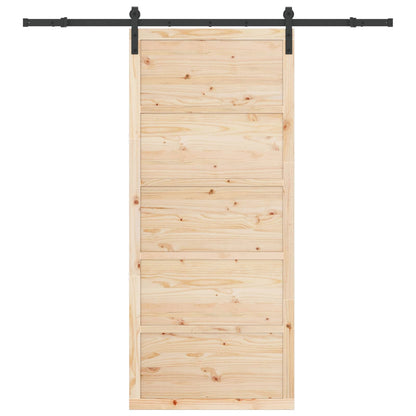 Porta scorrevole Naturale 100 x 208 cm Legno Massello di Pino | homemem39