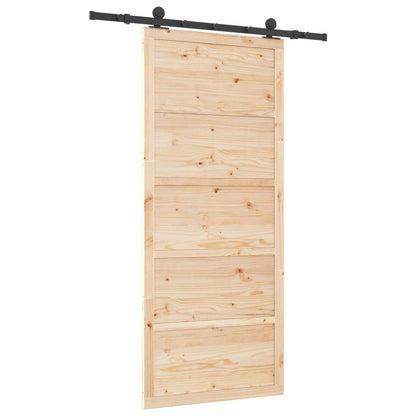 Porta scorrevole Naturale 80 x 208 cm Legno Massello di Pino | homemem39