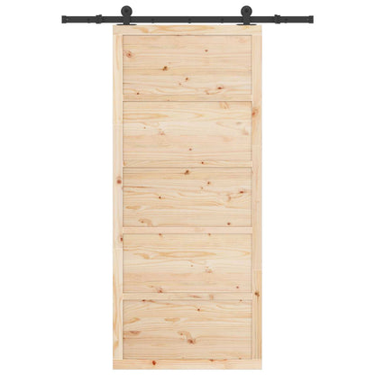 Porta scorrevole Naturale 80 x 208 cm Legno Massello di Pino | homemem39