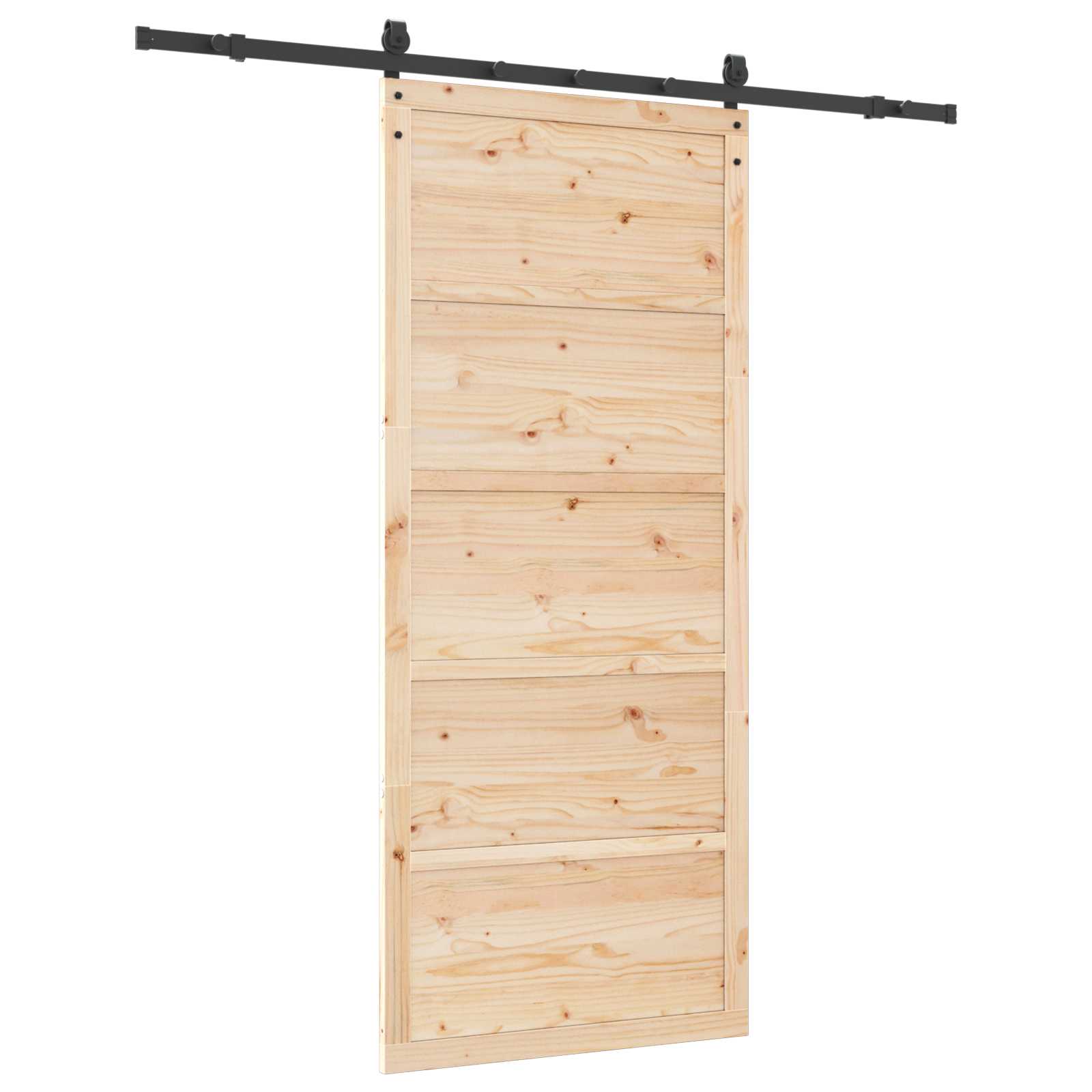 Porta scorrevole Naturale 80 x 208 cm Legno Massello di Pino | homemem39