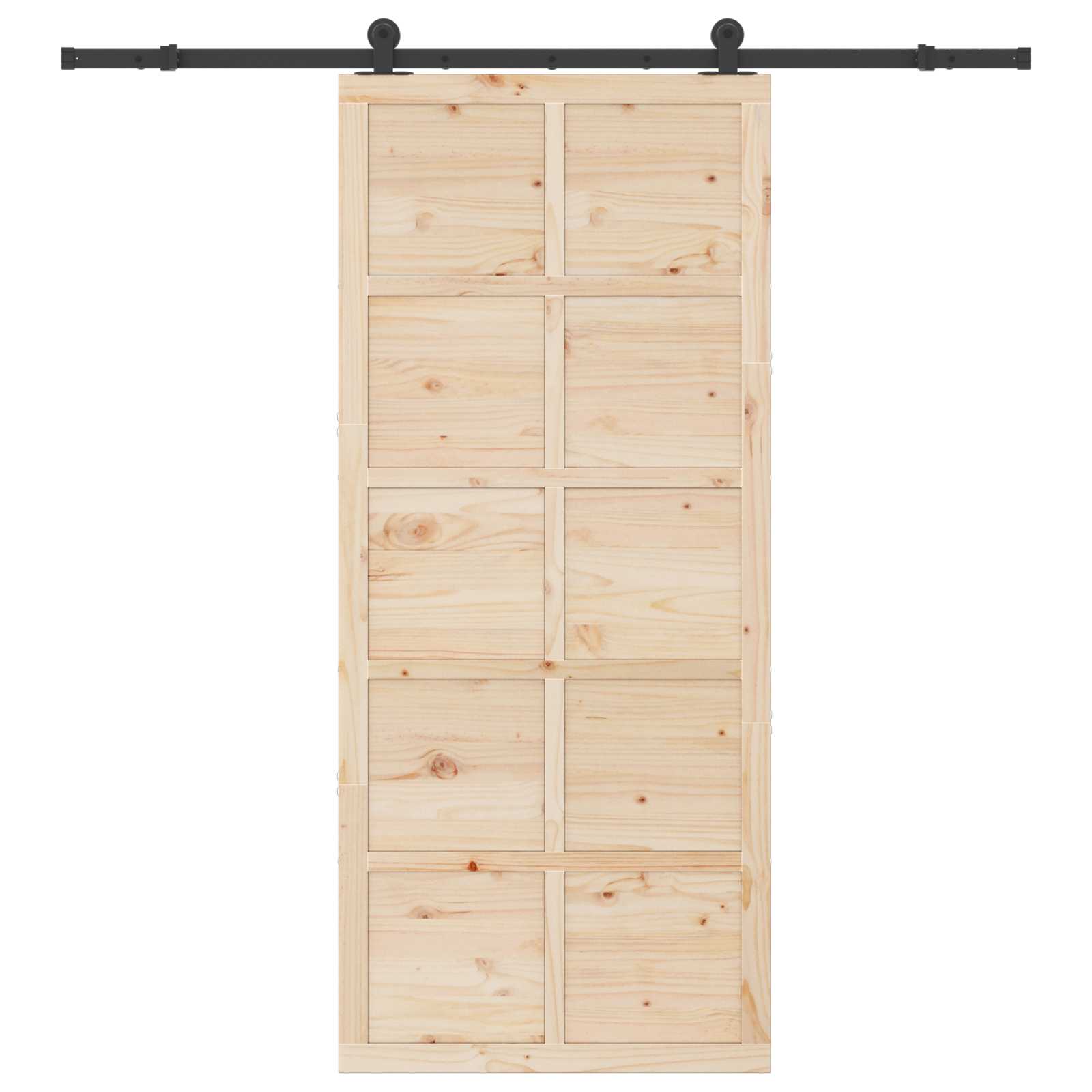 Porta scorrevole Naturale 90 x 208 cm Legno Massello di Pino | homemem39