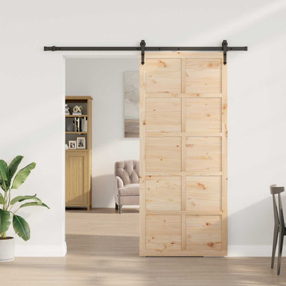 Porta scorrevole Naturale 100 x 208 cm Legno Massello di Pino | homemem39