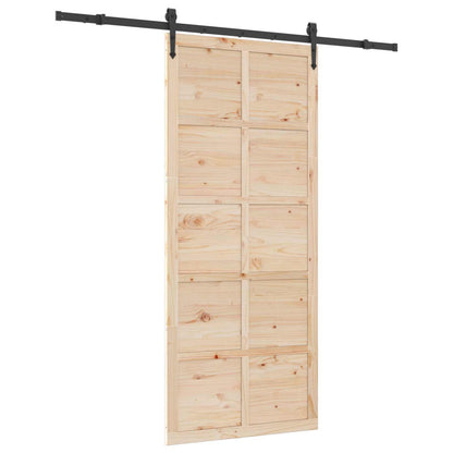 Porta scorrevole Naturale 90 x 208 cm Legno Massello di Pino