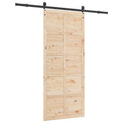 Porta scorrevole Naturale 90 x 208 cm Legno Massello di Pino | homemem39