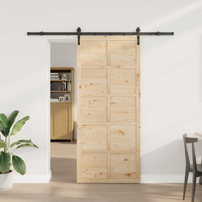 Porta scorrevole Naturale 90 x 208 cm Legno Massello di Pino | homemem39