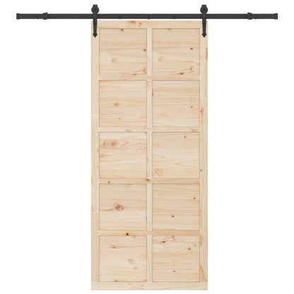 Porta scorrevole Naturale 90 x 208 cm Legno Massello di Pino | homemem39