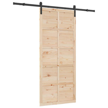 Porta scorrevole Naturale 90 x 208 cm Legno Massello di Pino | homemem39