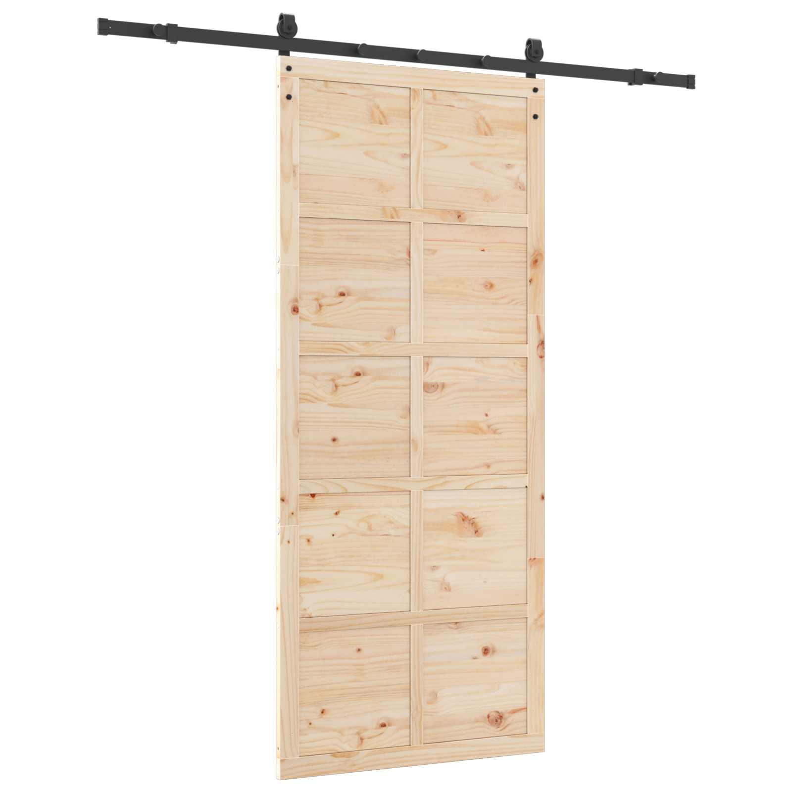 Porta scorrevole Naturale 90 x 208 cm Legno Massello di Pino | homemem39