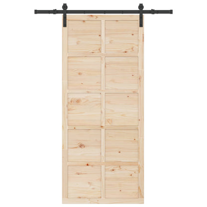 Porta scorrevole Naturale 80 x 208 cm Legno Massello di Pino | homemem39