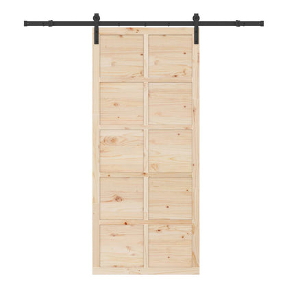 Porta scorrevole Naturale 80 x 208 cm Legno Massello di Pino