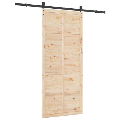Porta scorrevole Naturale 80 x 208 cm Legno Massello di Pino