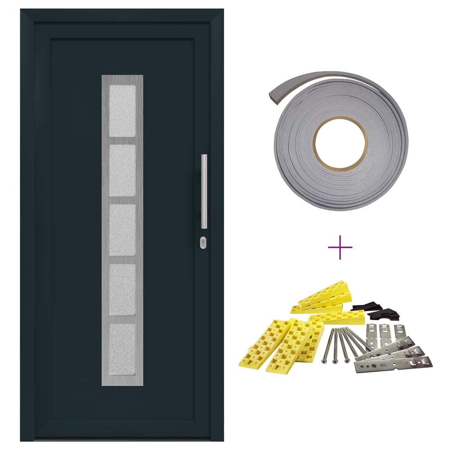 Porta Frontale Antracite 98 x 200 cm PVC | homemem39