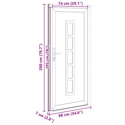 Porta Frontale Antracite 88 x 200 cm PVC | homemem39