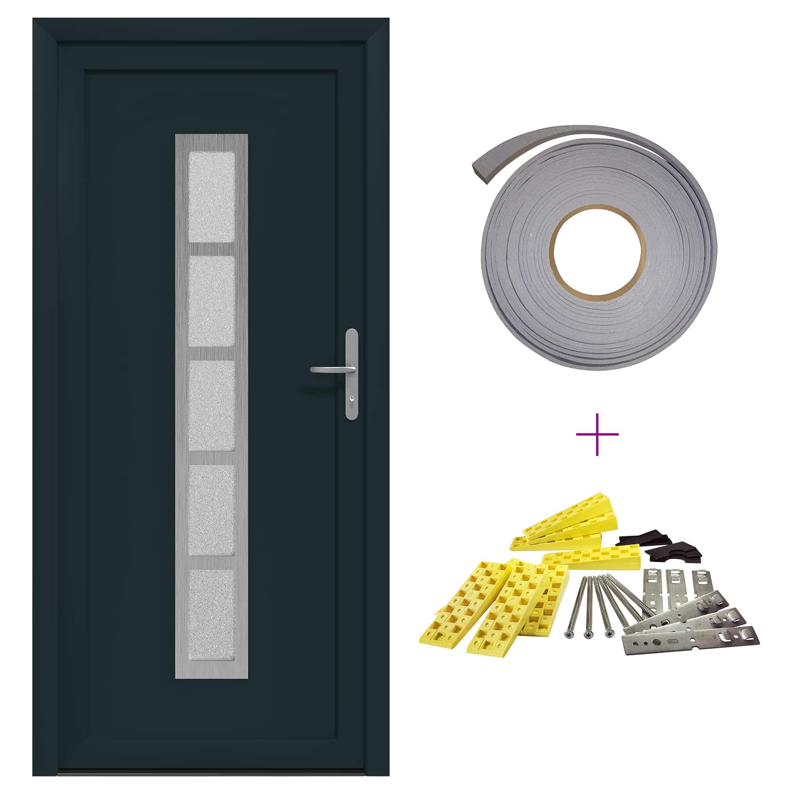 Porta Frontale Antracite 108 x 208 cm PVC | homemem39