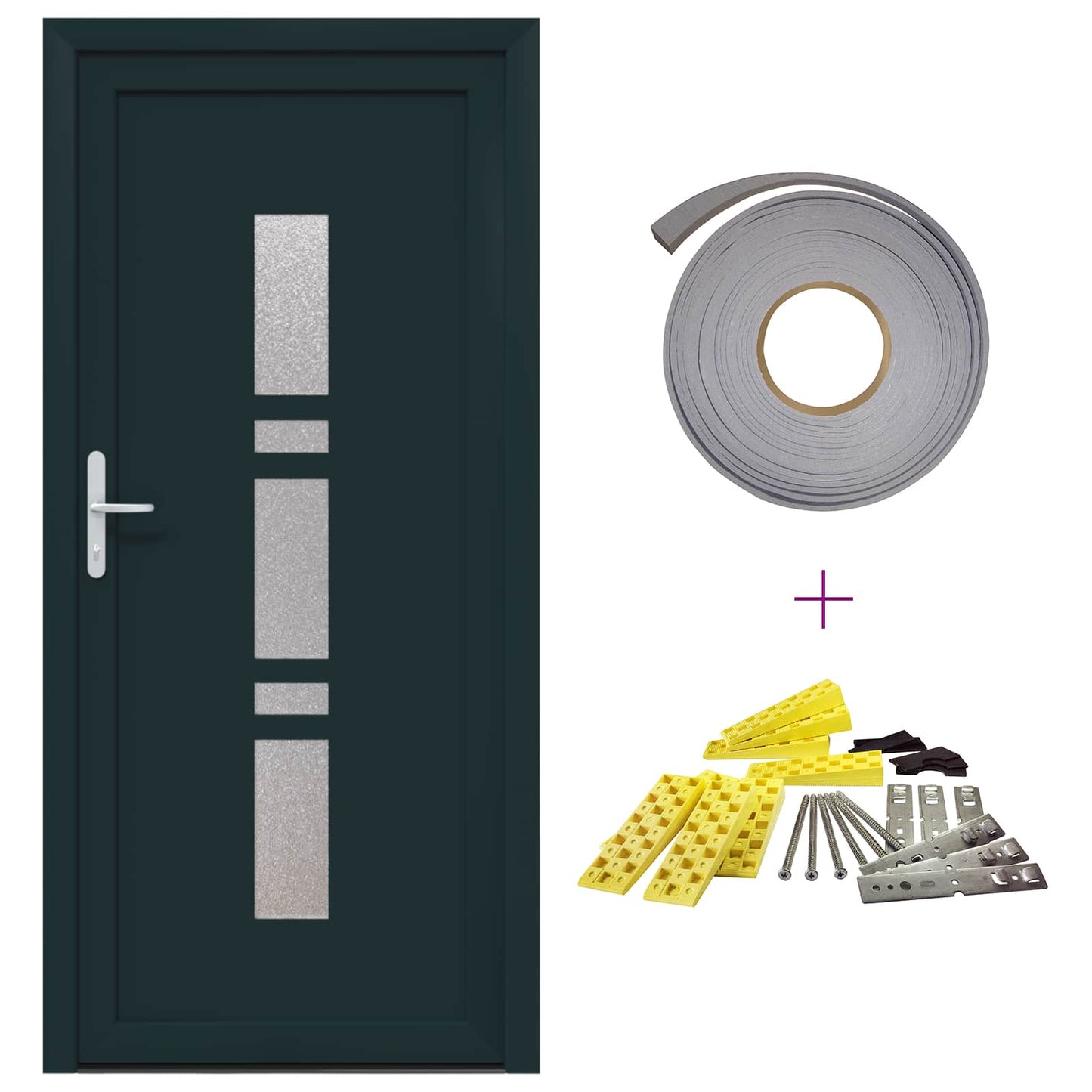 Porta Frontale Antracite 88 x 200 cm PVC | homemem39