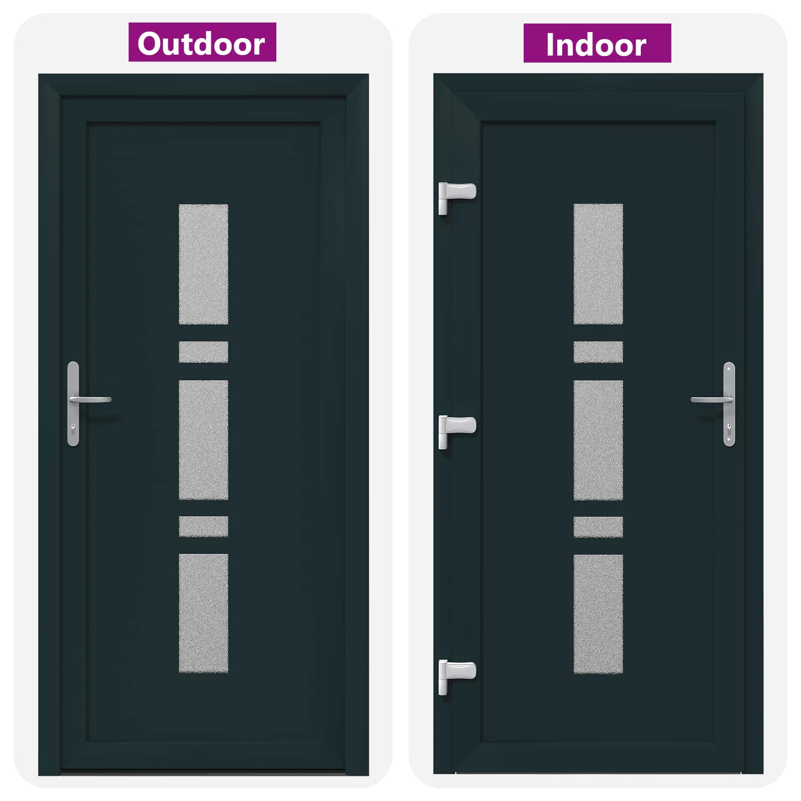 Porta Frontale Antracite 98 x 200 cm PVC | homemem39