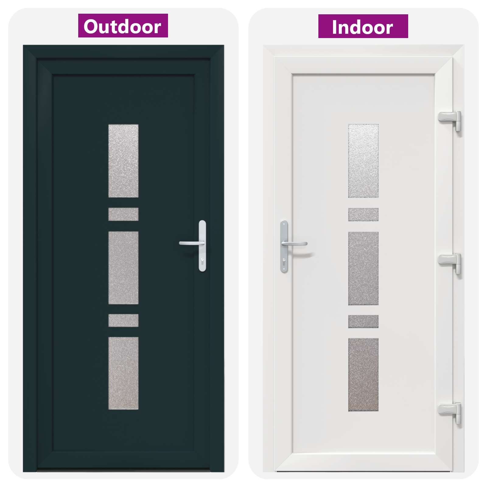 Porta Frontale Antracite 88 x 200 cm PVC | homemem39