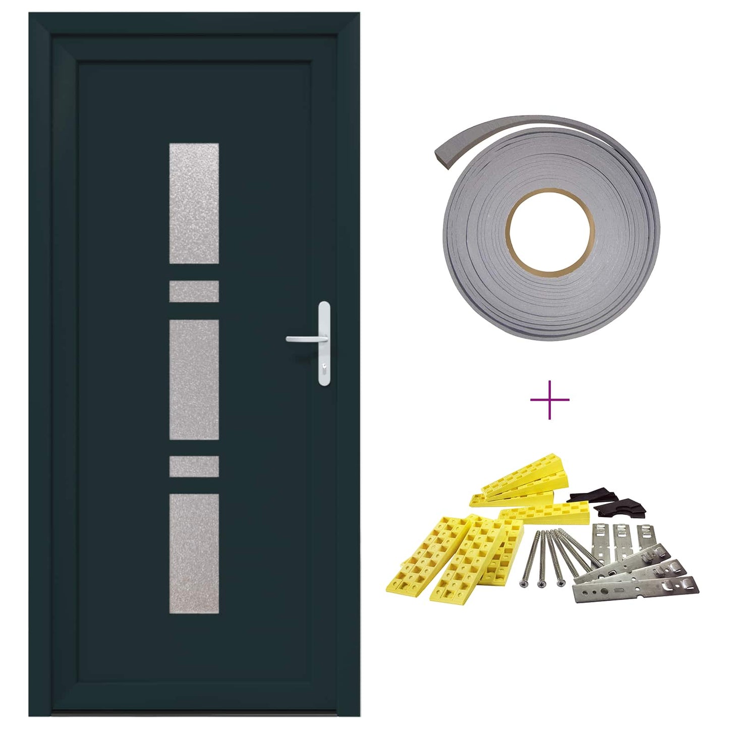Porta Frontale Antracite 98 x 200 cm PVC | homemem39