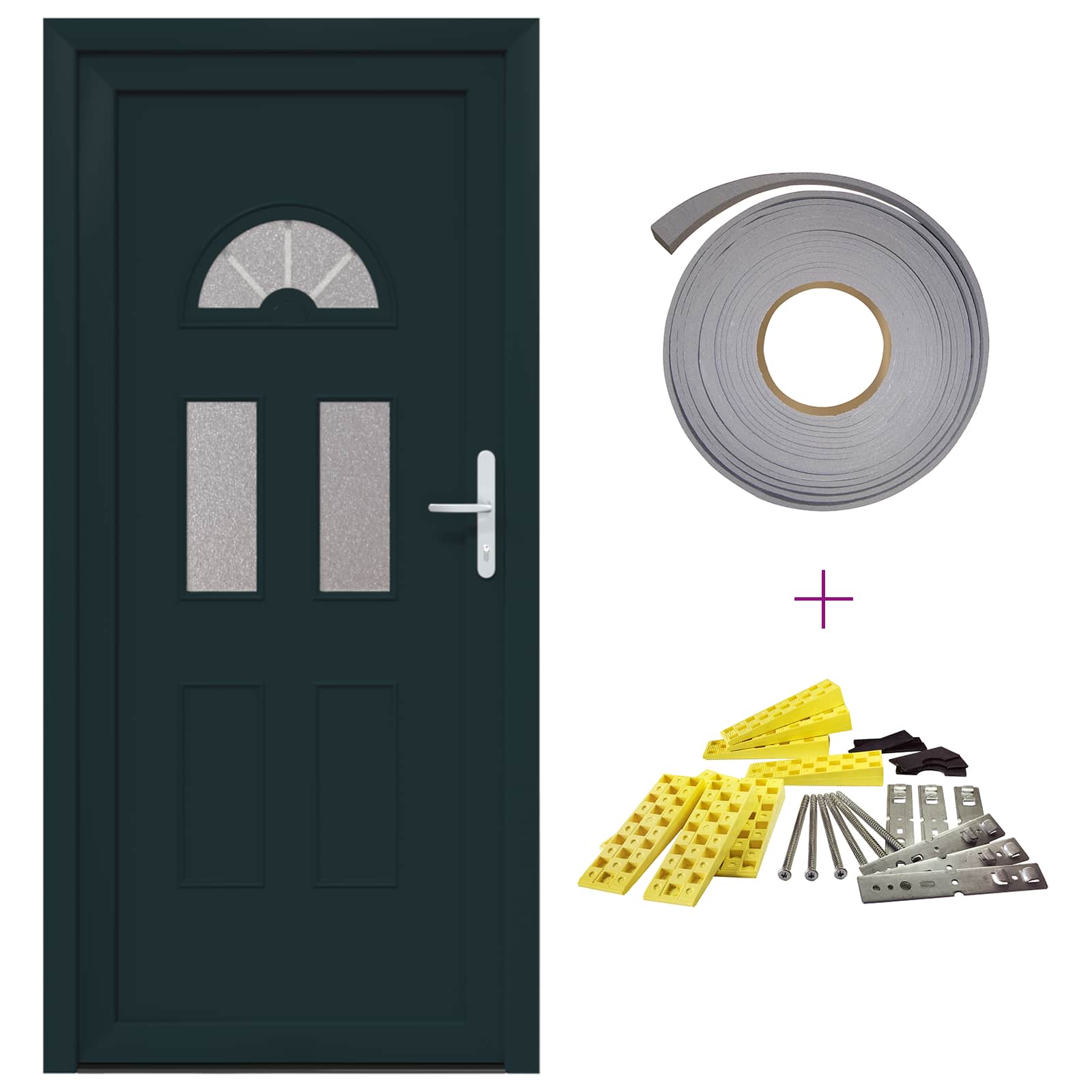 Porta Frontale Antracite 110 x 210 cm PVC | homemem39