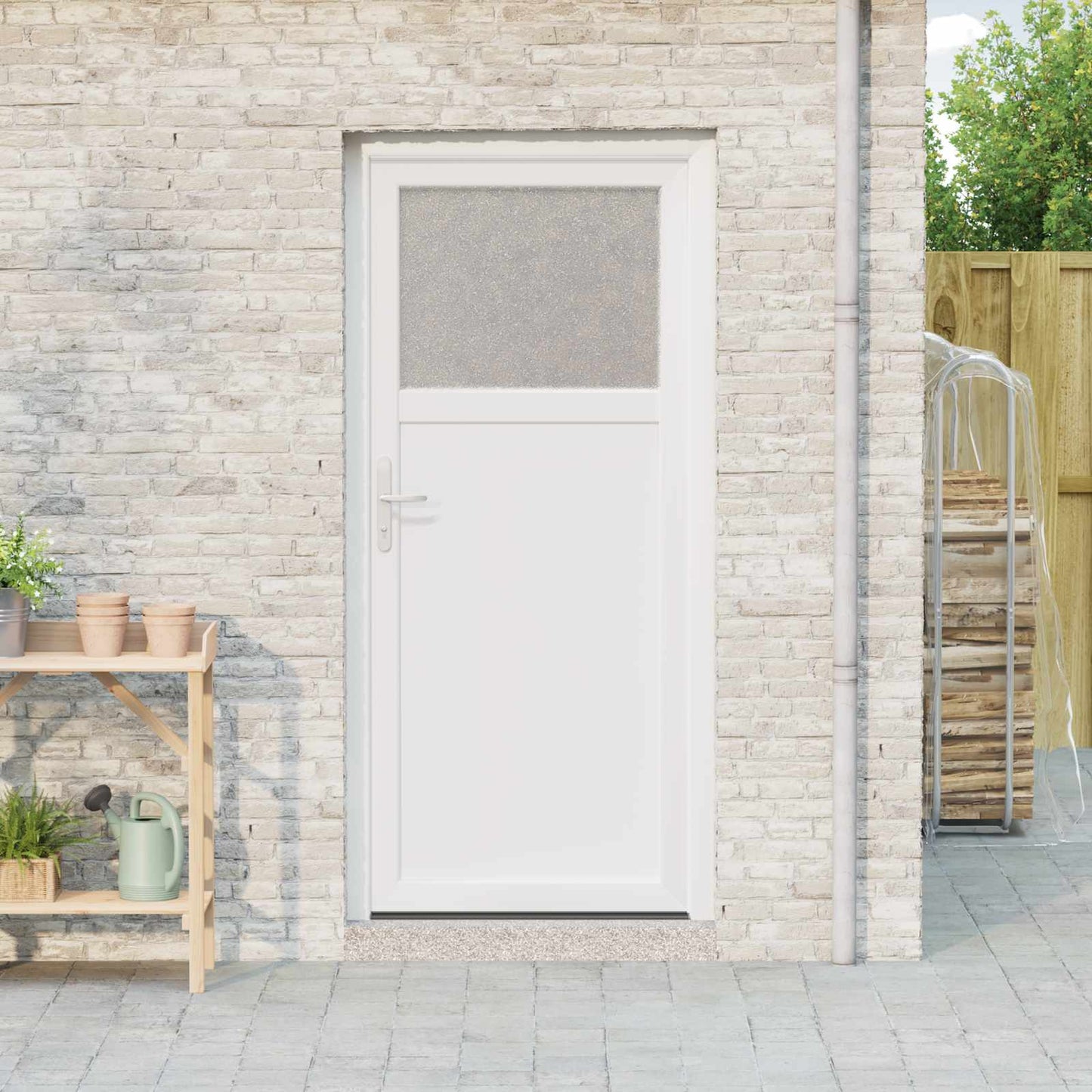 Porta d'ingresso laterale Bianco 98 x 198 cm PVC | homemem39