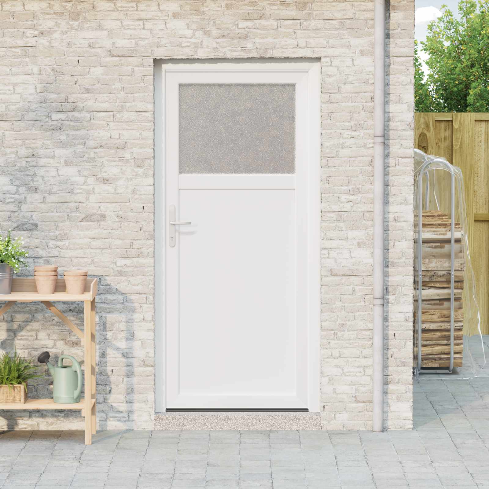 Porta d'ingresso laterale Bianco 88 x 198 cm PVC | homemem39