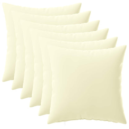 Cuscino da Lanciare 6 pz HEERLEN Crema 30 x 30 cm Poliestere