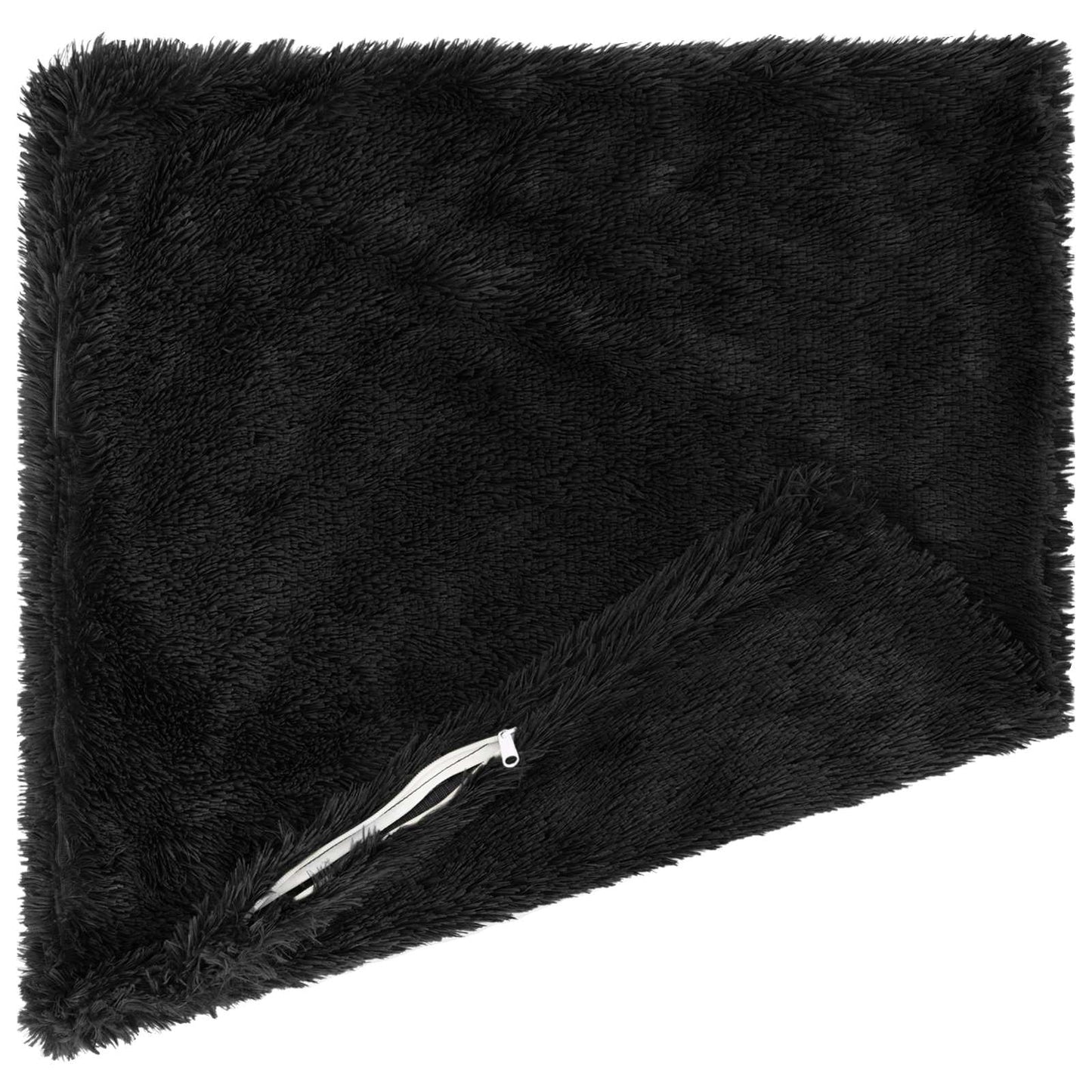 Cuscino con cuscino HEERLEN 2 pz Nero Fleece PV | homemem39